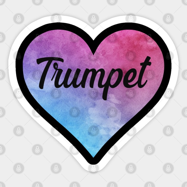 Trumpet heart. Perfect present for mom dad friend him or her Sticker by SerenityByAlex